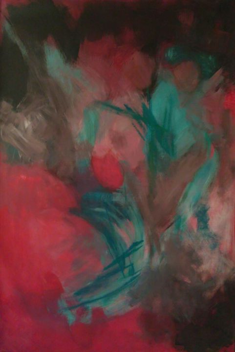Peinture intitulée "Tulipes" par Line Lacroix, Œuvre d'art originale, Acrylique