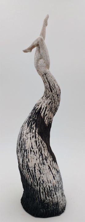 Skulptur mit dem Titel "Plongeon2" von Frédérique Lacroix Damas, Original-Kunstwerk, Keramik