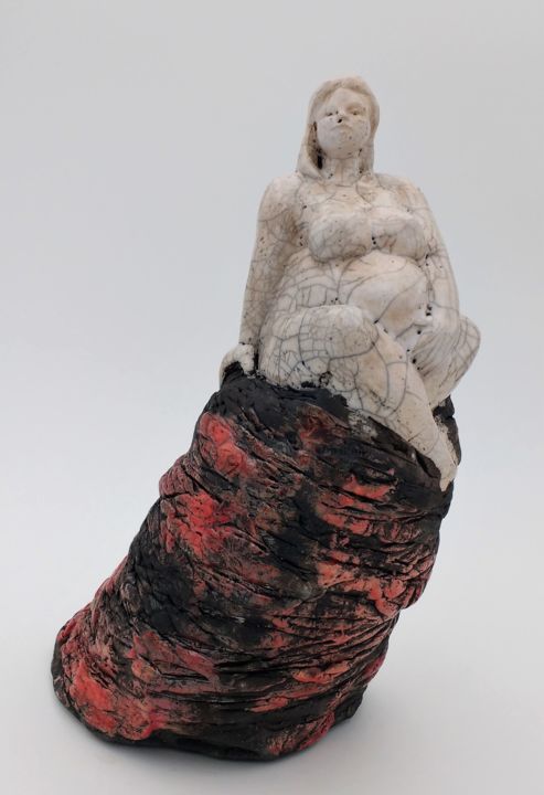 Sculpture titled "fldfemmefigure-de-p…" by Frédérique Lacroix Damas, Original Artwork, Ceramics