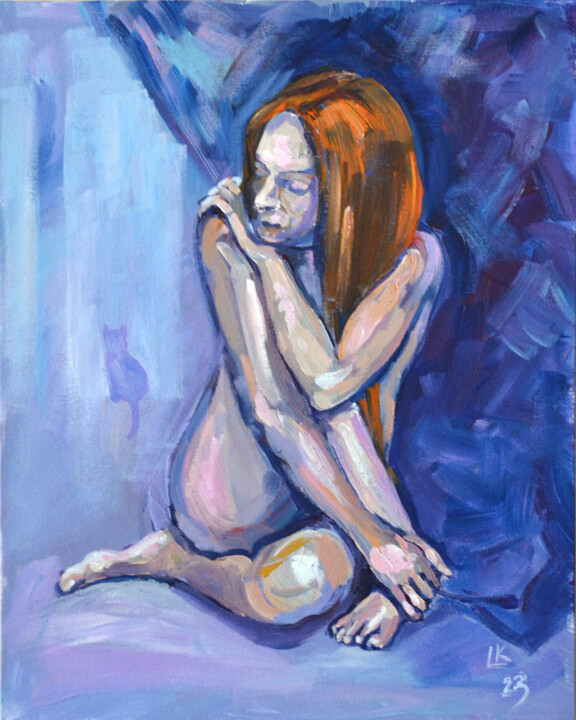 제목이 "Red haired woman an…"인 미술작품 Lada Kholosho로, 원작, 아크릴 판지에 장착됨
