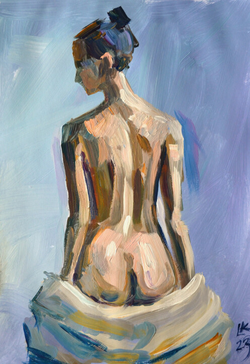 Картина под названием "Slender Woman" - Lada Kholosho, Подлинное произведение искусства, Акрил