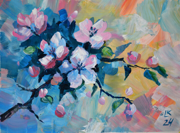 Painting titled "Springtime Blooms" by Lada Kholosho, Original Artwork, Acrylic