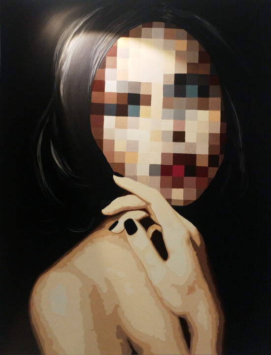 Peinture intitulée "Glamanonyme ou le p…" par Lady Caviar, Œuvre d'art originale, Acrylique