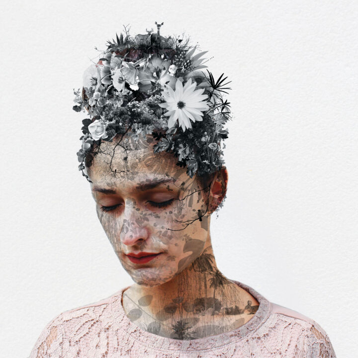 Photographie intitulée "Flowerpower10" par Lady Caviar, Œuvre d'art originale, Photographie manipulée