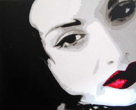 Peinture intitulée "La vendeuse du club…" par Lady Caviar, Œuvre d'art originale
