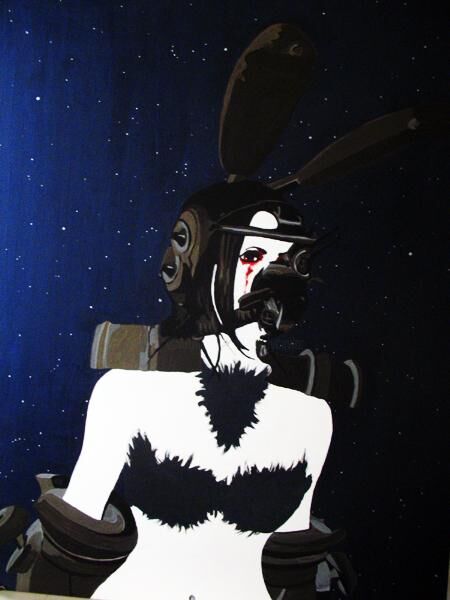 Digital Arts titled "Bunny Space" by Lady Caviar, Original Artwork