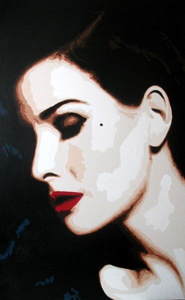 Painting titled "Dita Von Teese" by Lady Caviar, Original Artwork