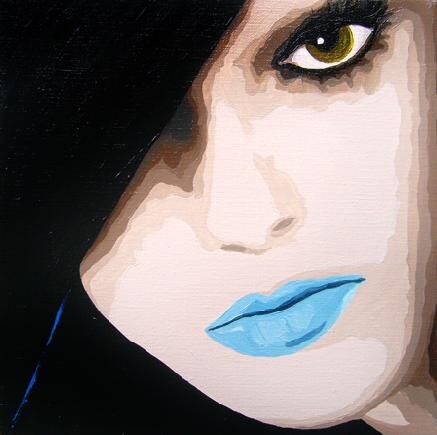 Painting titled "bleu_froid" by Lady Caviar, Original Artwork
