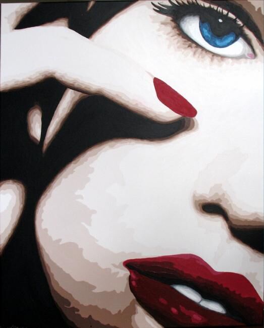 Peinture intitulée "Seance make up fore…" par Lady Caviar, Œuvre d'art originale