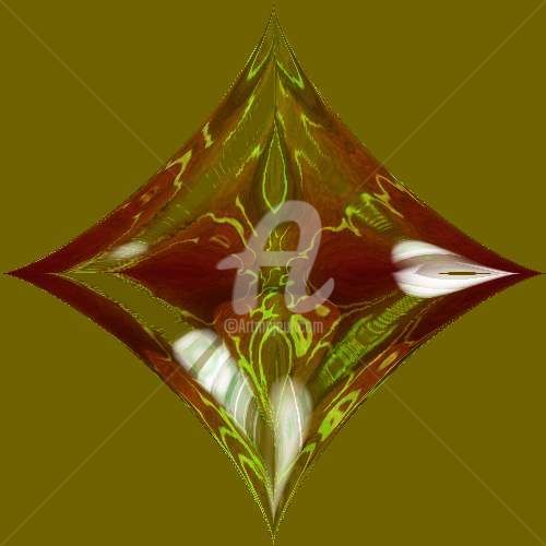 Digitale Kunst getiteld "Leaf within a flower" door Ladybrit, Origineel Kunstwerk