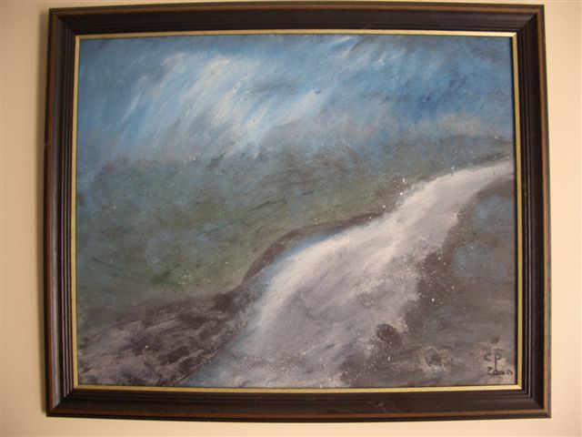 Painting titled "Sea Rivulet" by Lady Carolyne, Original Artwork, Oil