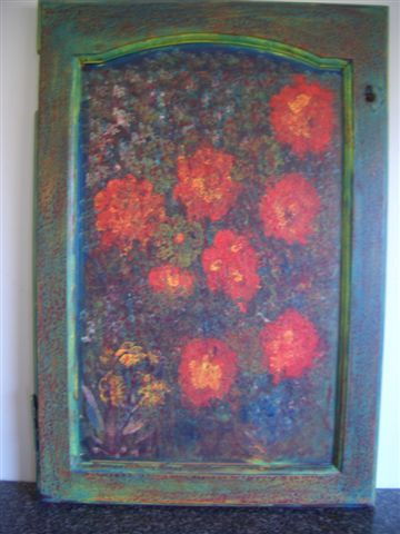 Schilderij getiteld "The Garden" door Lady Carolyne, Origineel Kunstwerk, Olie