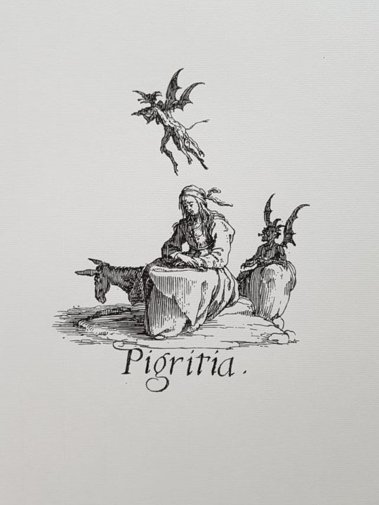 Tekening getiteld "Les péchés capitaux…" door Ladydraw, Origineel Kunstwerk, Inkt