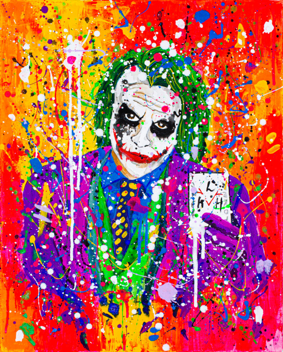 Painting titled "Joker" by Lady Redhorns, Original Artwork, Acrylic