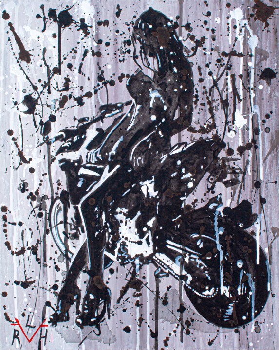 Peinture intitulée "Ghost Rider" par Lady Redhorns, Œuvre d'art originale, Acrylique