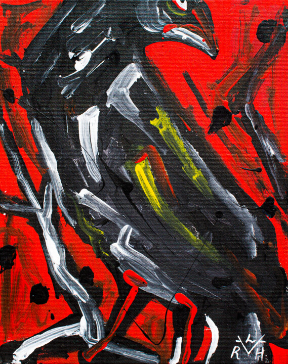Картина под названием "Scarred Soul" - Lady Redhorns, Подлинное произведение искусства, Акрил