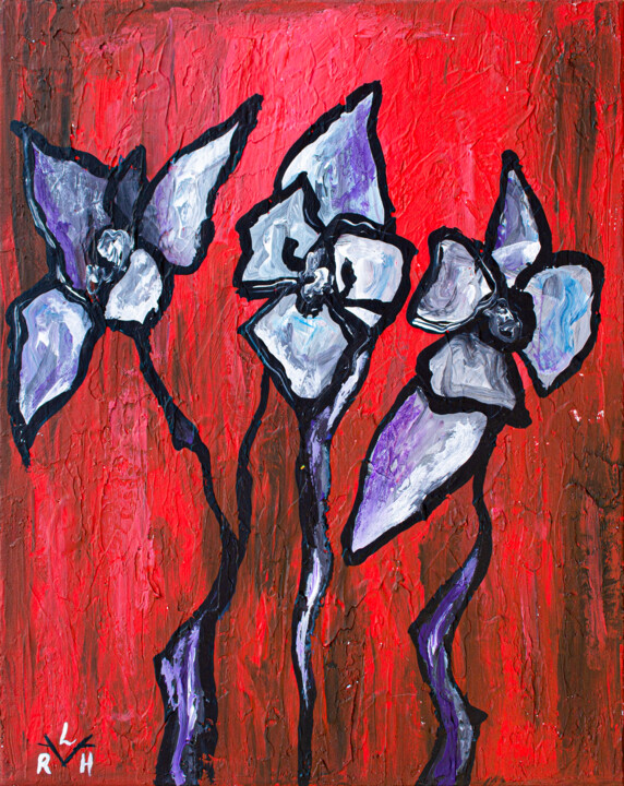 Schilderij getiteld "Gothic Garden #4" door Lady Redhorns, Origineel Kunstwerk, Acryl