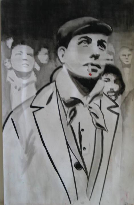 Peinture intitulée "humeurs : inconnu n…" par Laetitia Bruttomesso, Œuvre d'art originale,