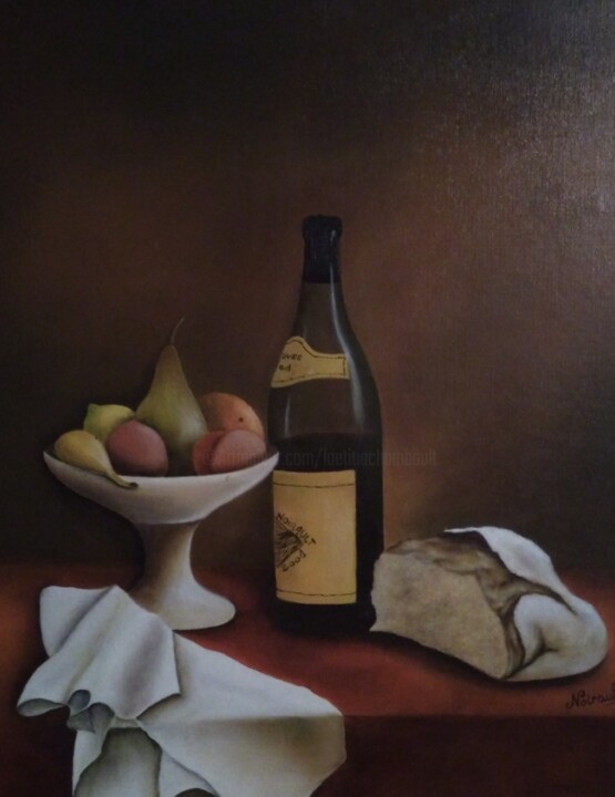 Картина под названием "A table #artistsupp…" - Laetitia Chambault, Подлинное произведение искусства, Масло