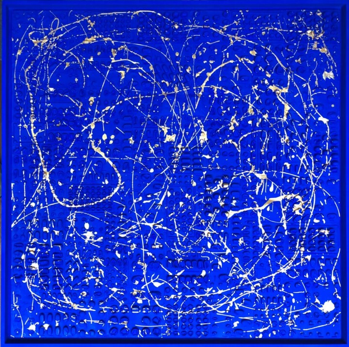 Peinture intitulée "Galaxy" par Laetitia De Meyer (LDM), Œuvre d'art originale, Plastique Monté sur Châssis en bois