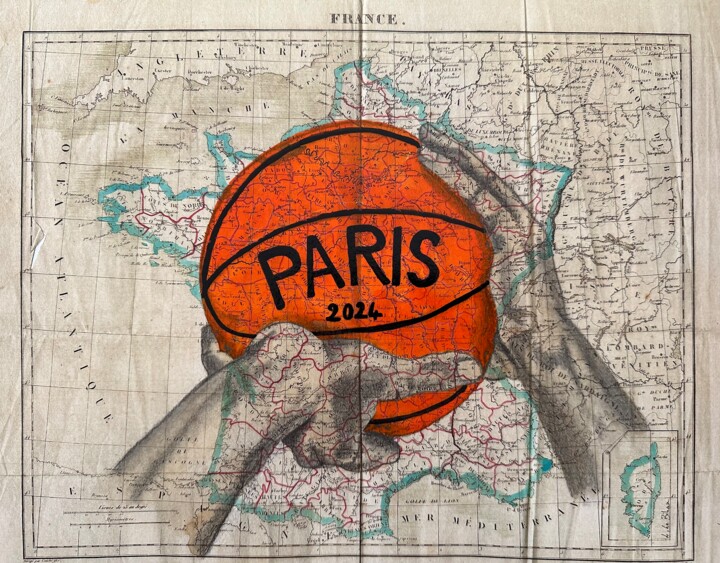 Malarstwo zatytułowany „PARIS 2024” autorstwa Laetitia Le Bihan, Oryginalna praca, Akwarela