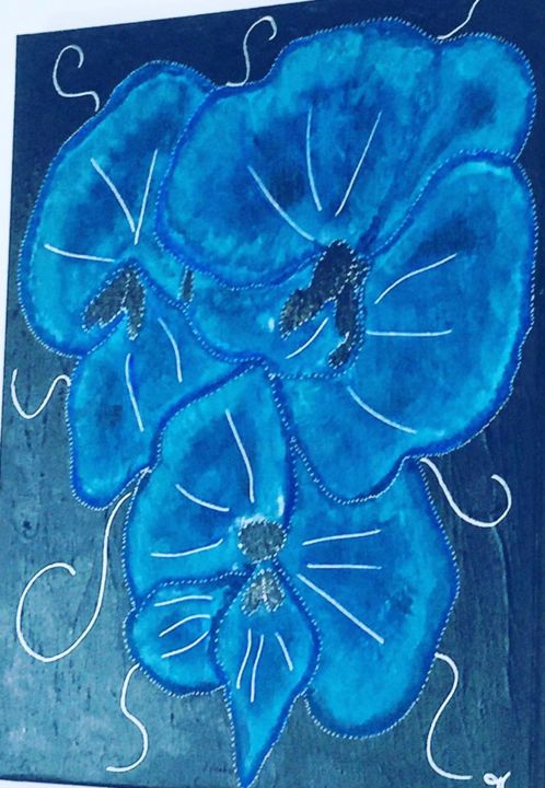 Peinture intitulée "Ode bleue" par Laetitia Liebart, Œuvre d'art originale, Acrylique