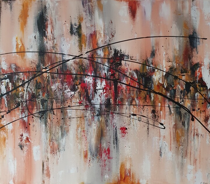 Painting titled "Destroy" by Laetitia Nemery, Original Artwork, Acrylic Mounted on Wood Stretcher frame