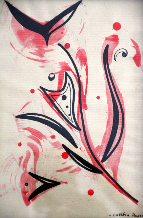 「Fleur libre」というタイトルの絵画 Laëtitia Payet (Lëty Création)によって, オリジナルのアートワーク, アクリル