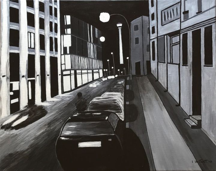 Painting titled "Berlin" by Laetitia Infantino, Original Artwork, Acrylic Mounted on Wood Stretcher frame