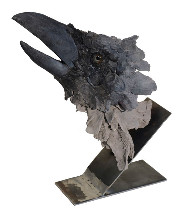 Escultura titulada "Nevermore" por Laëtitia-May Le Guélaff, Obra de arte original, Terracota