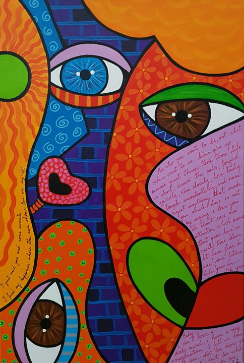 Painting titled "Eyes" by Ana Von Laff, Original Artwork, Acrylic