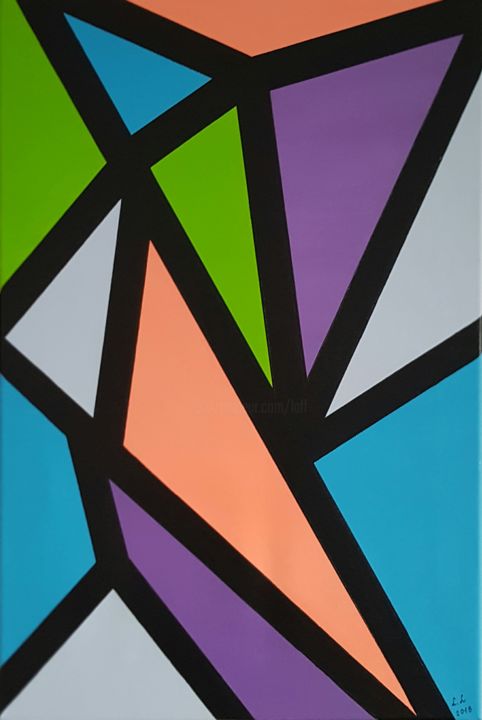 Painting titled "Geometric abstract…" by Ana Von Laff, Original Artwork, Acrylic