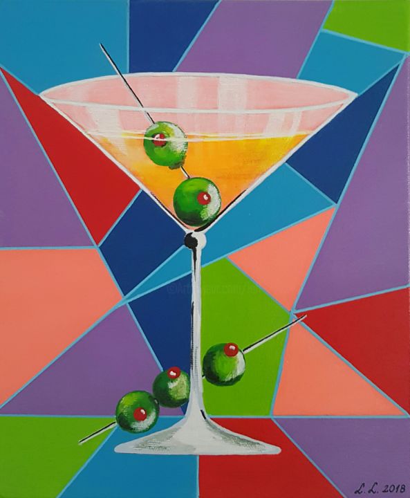 Painting titled "Cocktail" by Ana Von Laff, Original Artwork, Acrylic