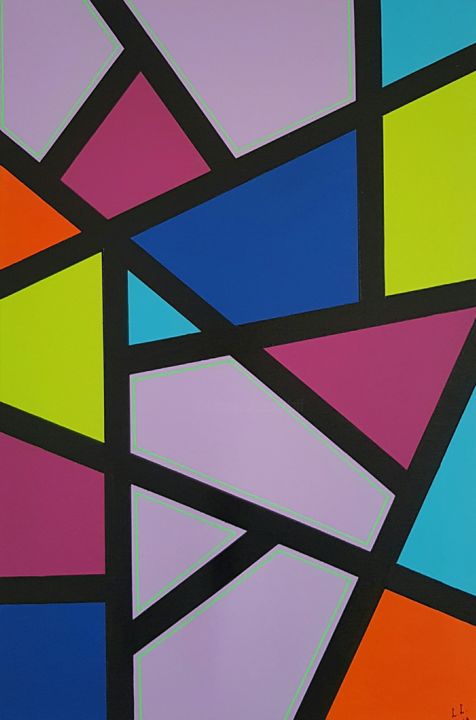 Painting titled "Geometric abstract…" by Ana Von Laff, Original Artwork, Acrylic