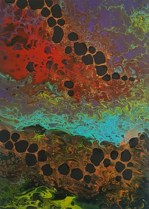Painting titled "Pouring art" by Ana Von Laff, Original Artwork, Acrylic