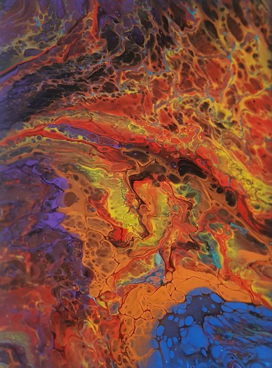 Painting titled "Pouring art" by Ana Von Laff, Original Art, Acrylic