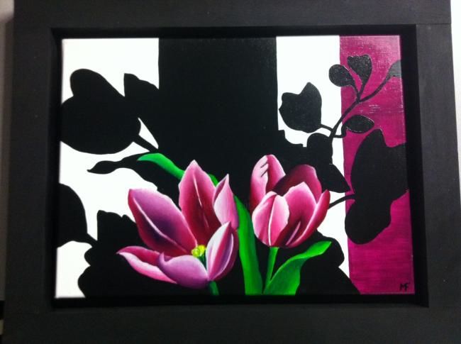 Ζωγραφική με τίτλο "Tulipes" από La Galerie De Marilyn, Αυθεντικά έργα τέχνης