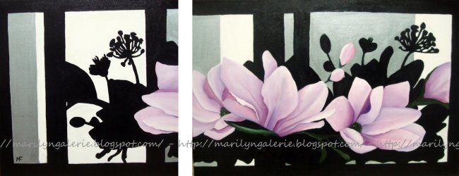 Painting titled "Tendres magnolias" by La Galerie De Marilyn, Original Artwork