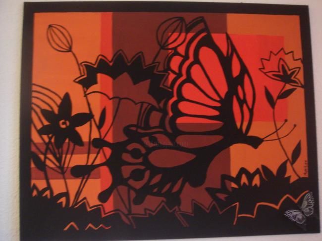 Painting titled "Papillons" by La Galerie De Marilyn, Original Artwork