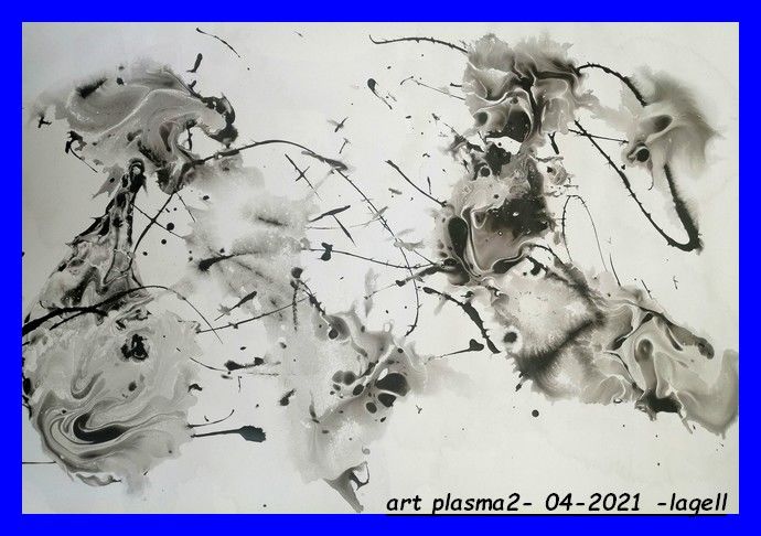 Dessin intitulée "plasma2" par Lagell, Œuvre d'art originale, Collagraphie