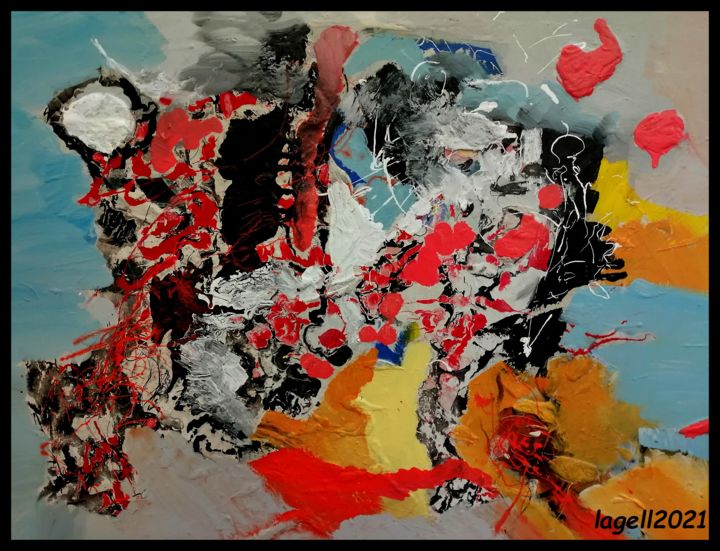 Painting titled "symphonie" by Lagell, Original Artwork, Acrylic