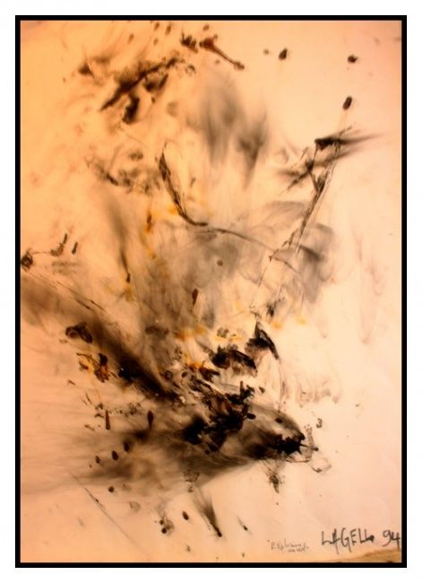 Peinture intitulée "explosion en vol" par Lagell, Œuvre d'art originale