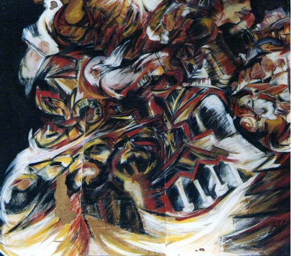 Картина под названием ""el sombrerero y ot…" - Lagloria, Подлинное произведение искусства, Масло