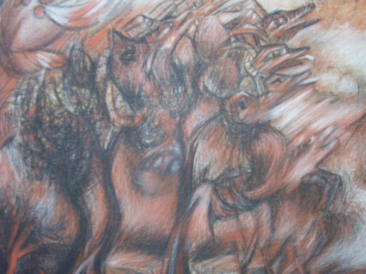 Pittura intitolato ""paisaje imaginario"" da Lagloria, Opera d'arte originale, Grafite