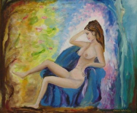 Pittura intitolato "nue" da Claude Laherrere, Opera d'arte originale
