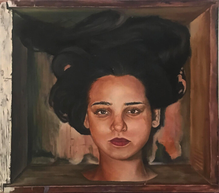 Schilderij getiteld "Emotions Concealed…" door Laiba Ayub Ayub, Origineel Kunstwerk, Olie