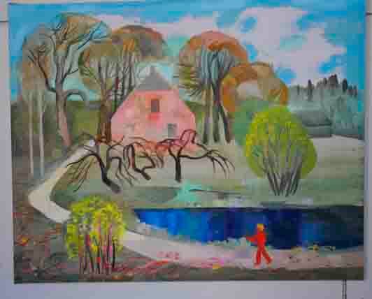 Malerei mit dem Titel "Early Spring" von Laine Kainaize, Original-Kunstwerk