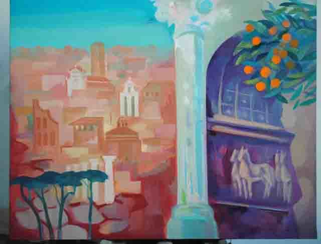 Painting titled "Roma" by Laine Kainaize, Original Artwork