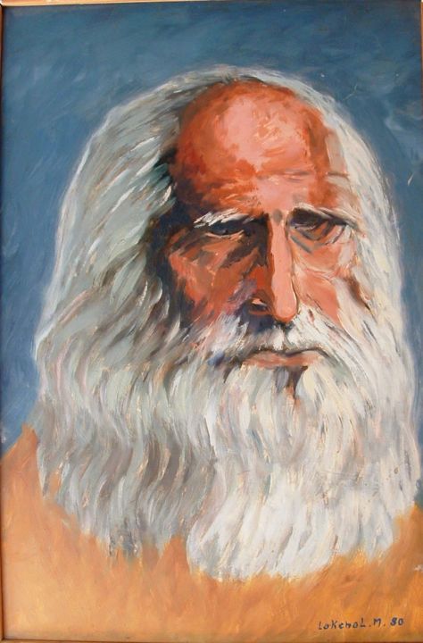 Painting titled "leonard-de-vinci.jpg" by Lakmos, Original Artwork, Oil