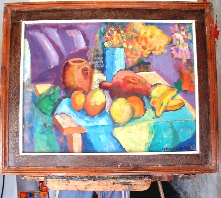 Peinture intitulée "nature-morte.jpg" par Lakmos, Œuvre d'art originale, Huile